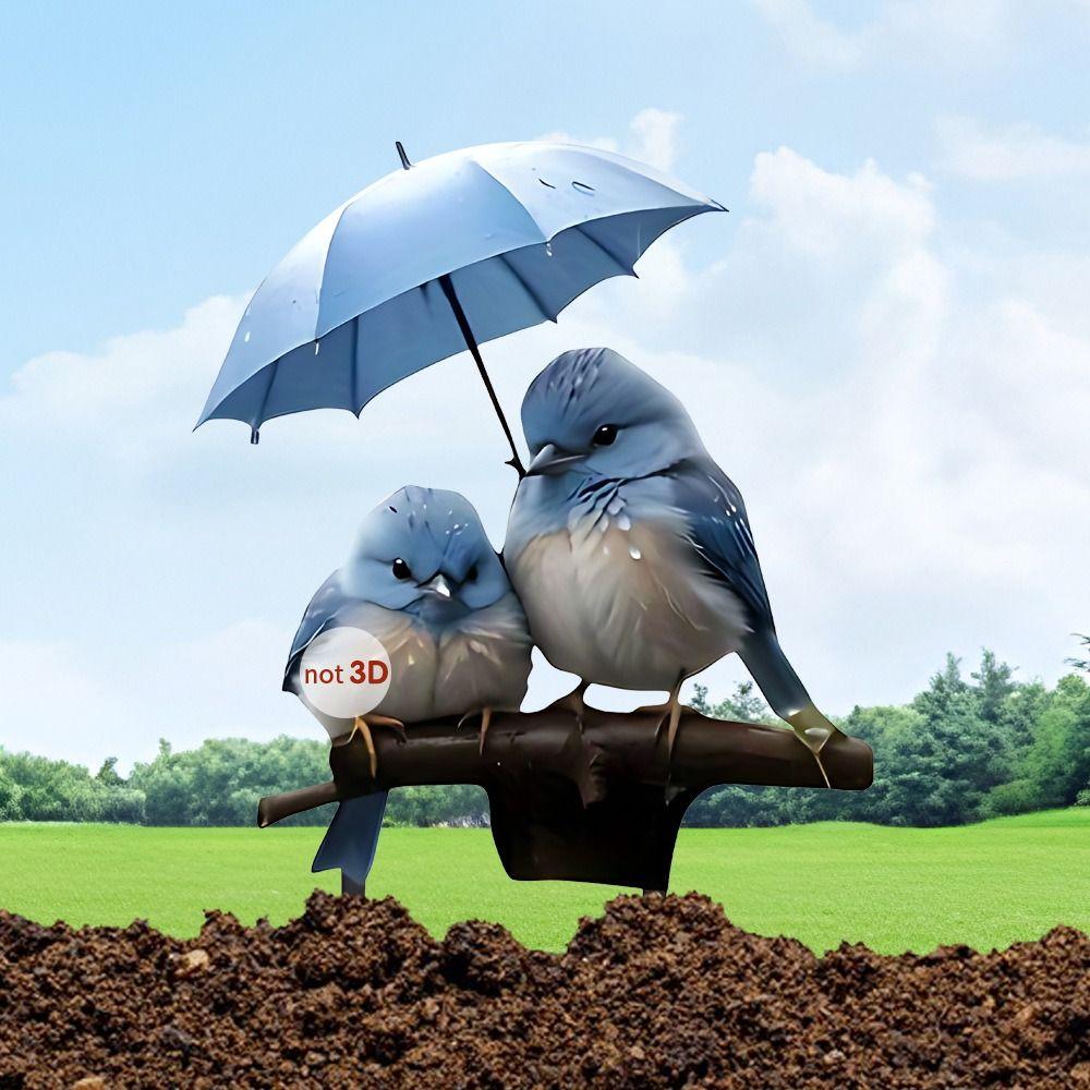 Милая птица садовая куча акриловая фигурка животного мини садовый пол заглушки газон