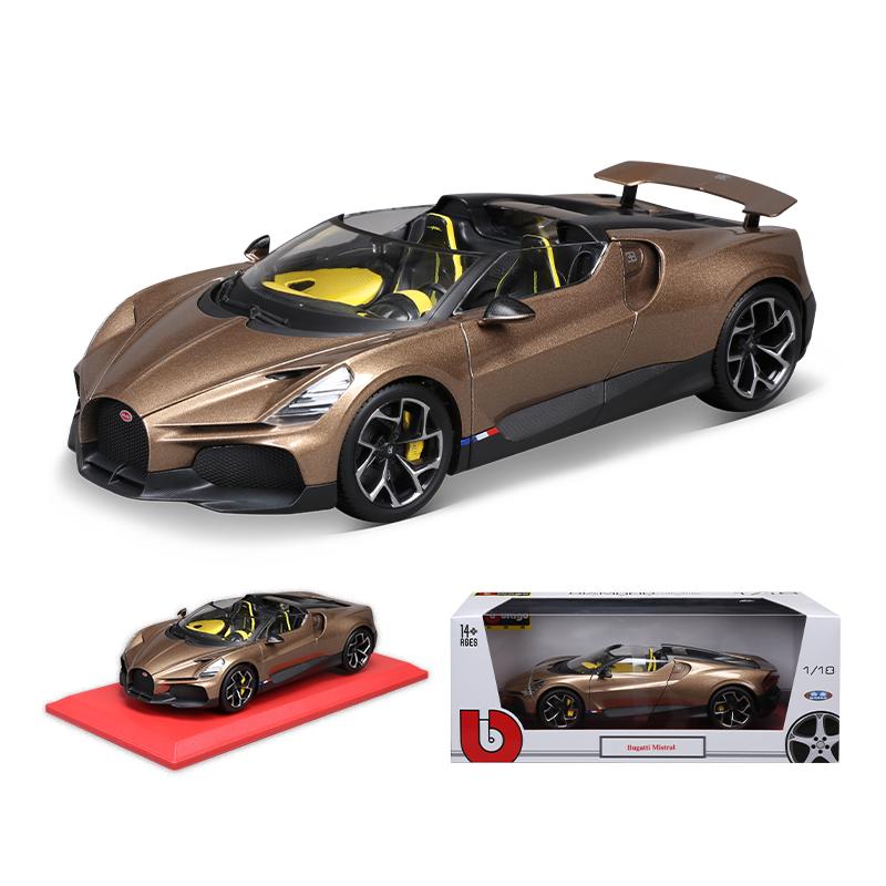 Новый в наличии Bburago 1:18 Bugatti W16 Mistral Gold Version сплав миниатюрный суперкар Bugatti Mistral литая модель пользовательские игрушки