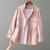 Women's Windbreaker Autumn New Korean Wild Loose Stand-Collar Fashion Pink Jacket Female Student Windbreaker Coat Lining 96