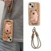 3D Мультяшная Капибара Мягкий Силиконовый Чехол для Телефона iPhone 16 15 14 13 12 Pro Max 16pro Ударопрочный Чехол с Ремешком на Запястье