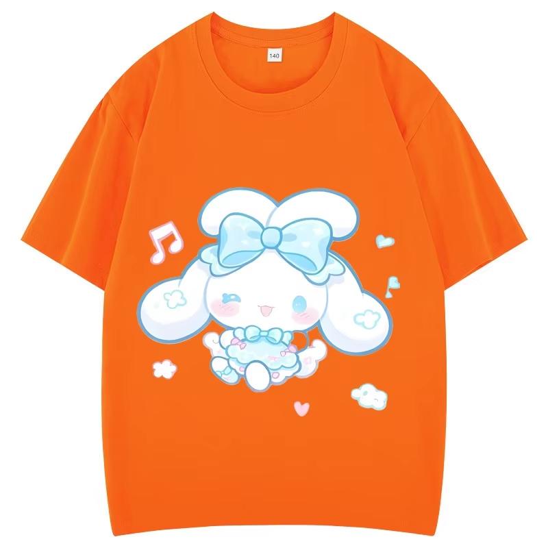 Summer New Childrens Tshirt Soft Cute Jade Guigou Printed Cotton Breathable Parent Child Short Sleeve for Boys and Girls