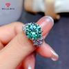 Hot Selling New Simulation Blue Green Mosan Diamond Eight Heart Eight Arrow Temperament Open Ring Female