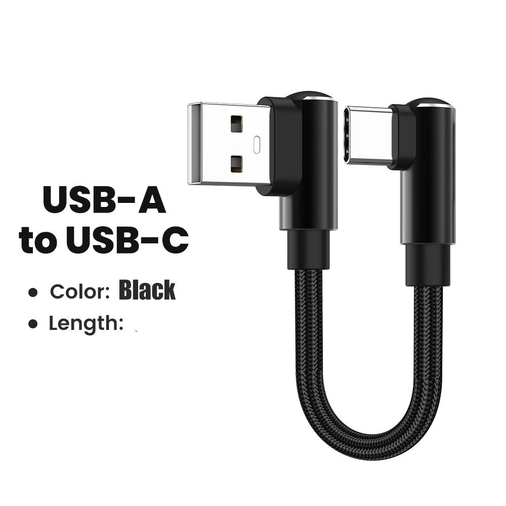 0.25/0.5M Короткий Кабель 90-градусный Изгиб USB Type C на Type C Кабель 66W Быстрая Зарядка Дата-Кабель Для iPhone Sumsung Кабель Power Bank