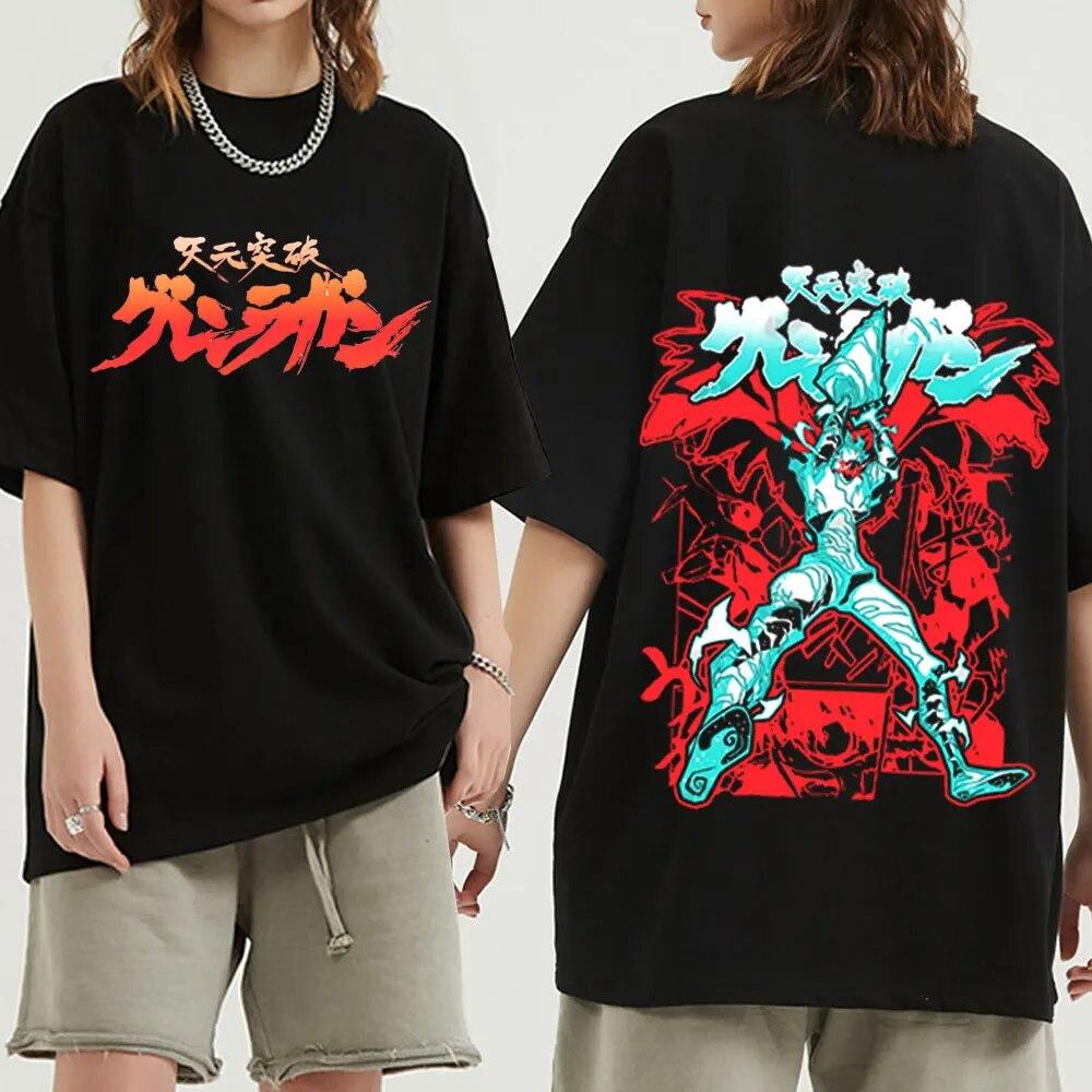 Аниме Tengen Toppa Gurren Lagann футболка женская унисекс Unisexga футболки с короткими рукавами хип-хоп уличная футболка большого размера унисекс