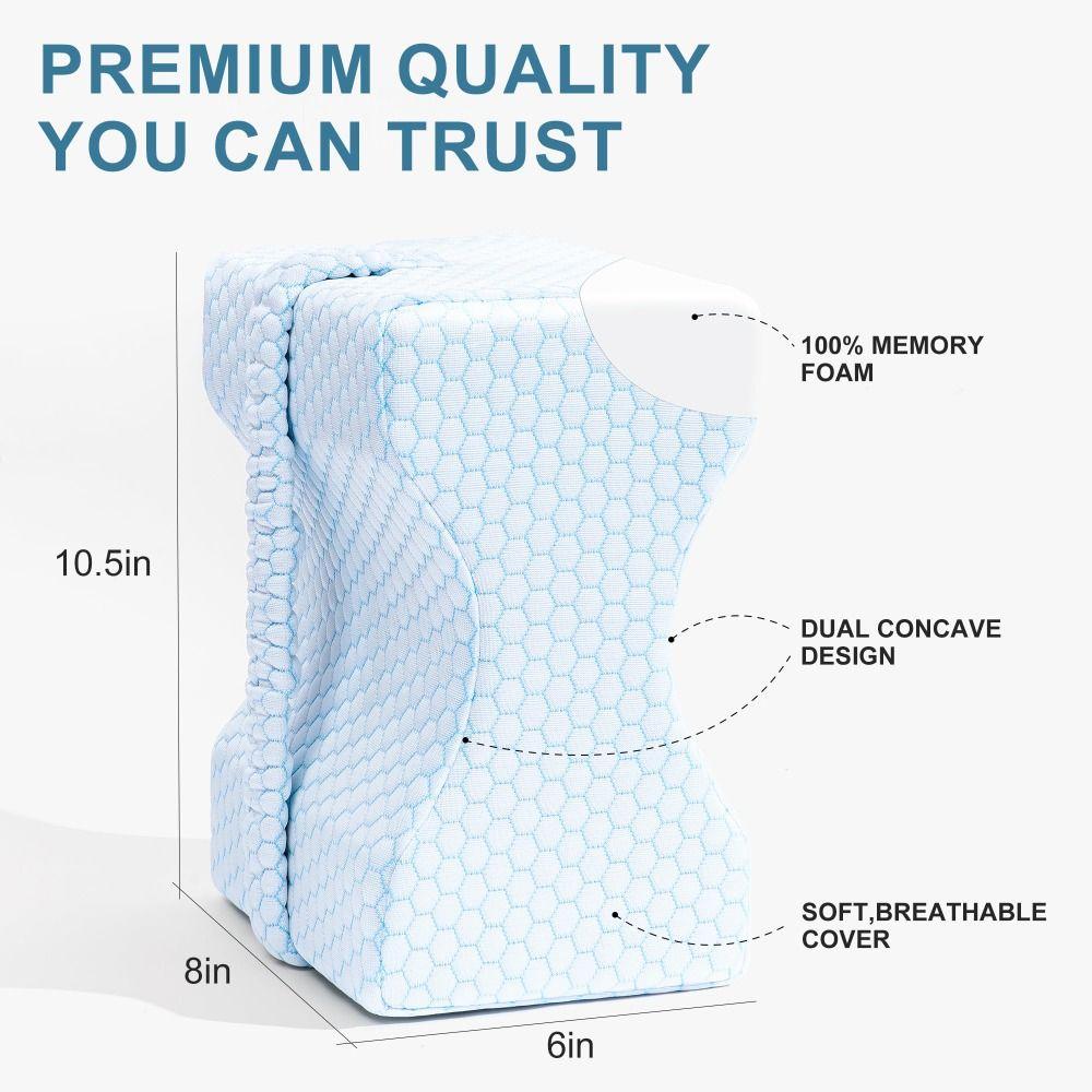 Подушка для колен из пены с памятью для спящих на боку Эргономичная подушка для выравнивания позвоночника и бедер Терапевтическая мягкая подушка для беременных