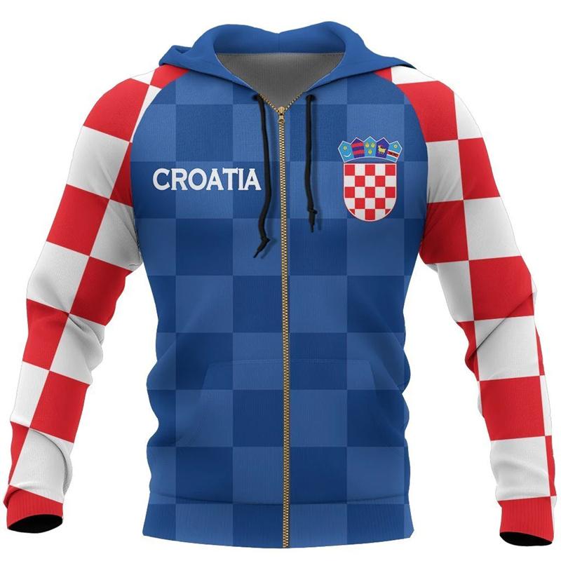 2024 Новые толстовки с капюшоном Croatia Hrvatska Heroe с 3D-принтом на молнии для мужчин, большие толстовки, женские спортивные свитера с капюшоном, одежда Y2k