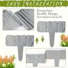 8/12/16pcs Garden Landscape Edging Borders Insert Plastic Imitation Stone Effect Fence DIY Lightweight for Outdoor Patio Balcony Yard