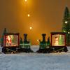 Christmas Train Lantern Decoration, Christmas Snowman Santa Train Water Swirling Glitter Lantern, Battery Operated Christmas Home Ornament