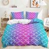 Three-Piece 3D Quilt Cover Plant Gradual Change Scale Brush Kit Bedding