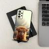 Cute Highland Cow Phone Case For Samsung S24,S21,S22,S23,S30,Ultra,S20,Plus,Fe,Lite,Note,10,9,5G Black Soft Cover