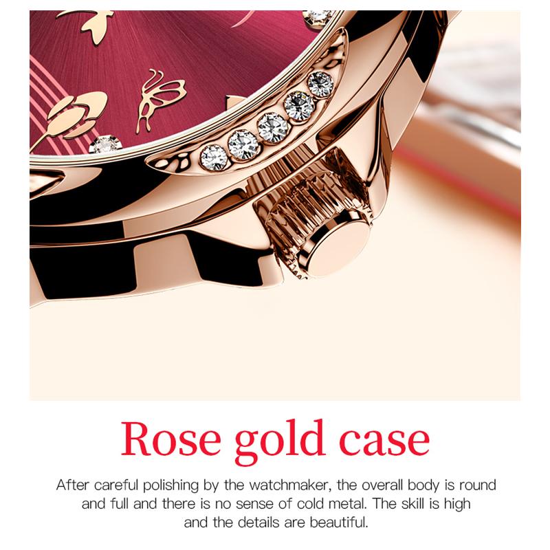 OLEVS 6610 With Gift Box Luxury Fashion Automatic Mechanical Watch Waterproof Noble Luminous Diamond Set Elegant Women's Watch