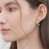 Halden Atypical Curved One Touch Earrings (E028_silver)