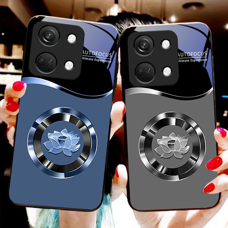 Круг Лотос Золото Для OnePlus Nord 3 5 6T 7 Pro 8 12 10T Reno8 Lite 5G 10R Nord N30 Твердый Чехол Закаленное Стекло Чехол для Телефона Черный