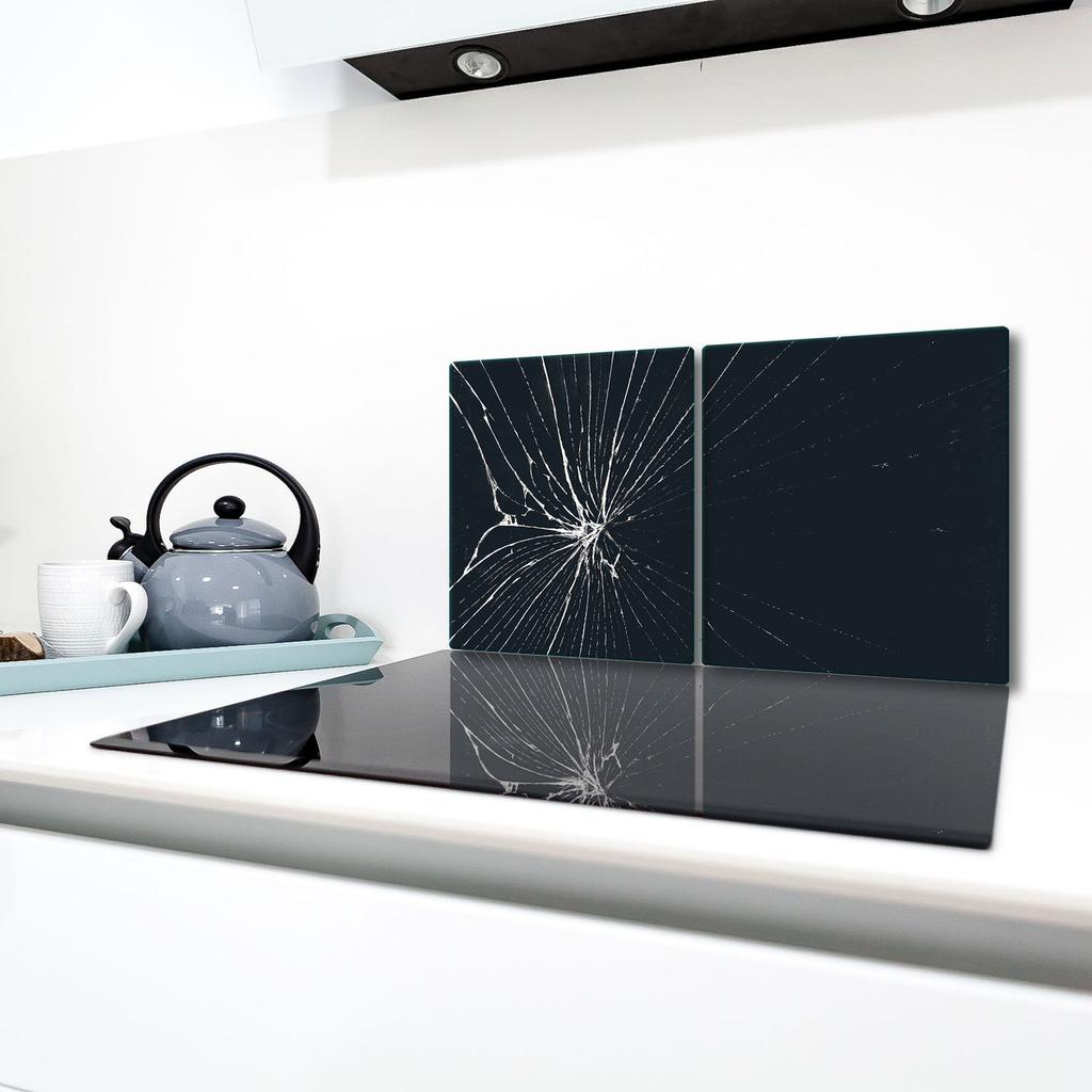 2x GLASS PROTECTIVE PLATE FOR STOVE 40x52 BLACK