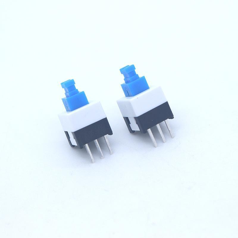 In Stock: 5.8x5.8 and 8.5x8.5 High/Flat Head Self-Locking Button Switch, Non-Locking Option Available
