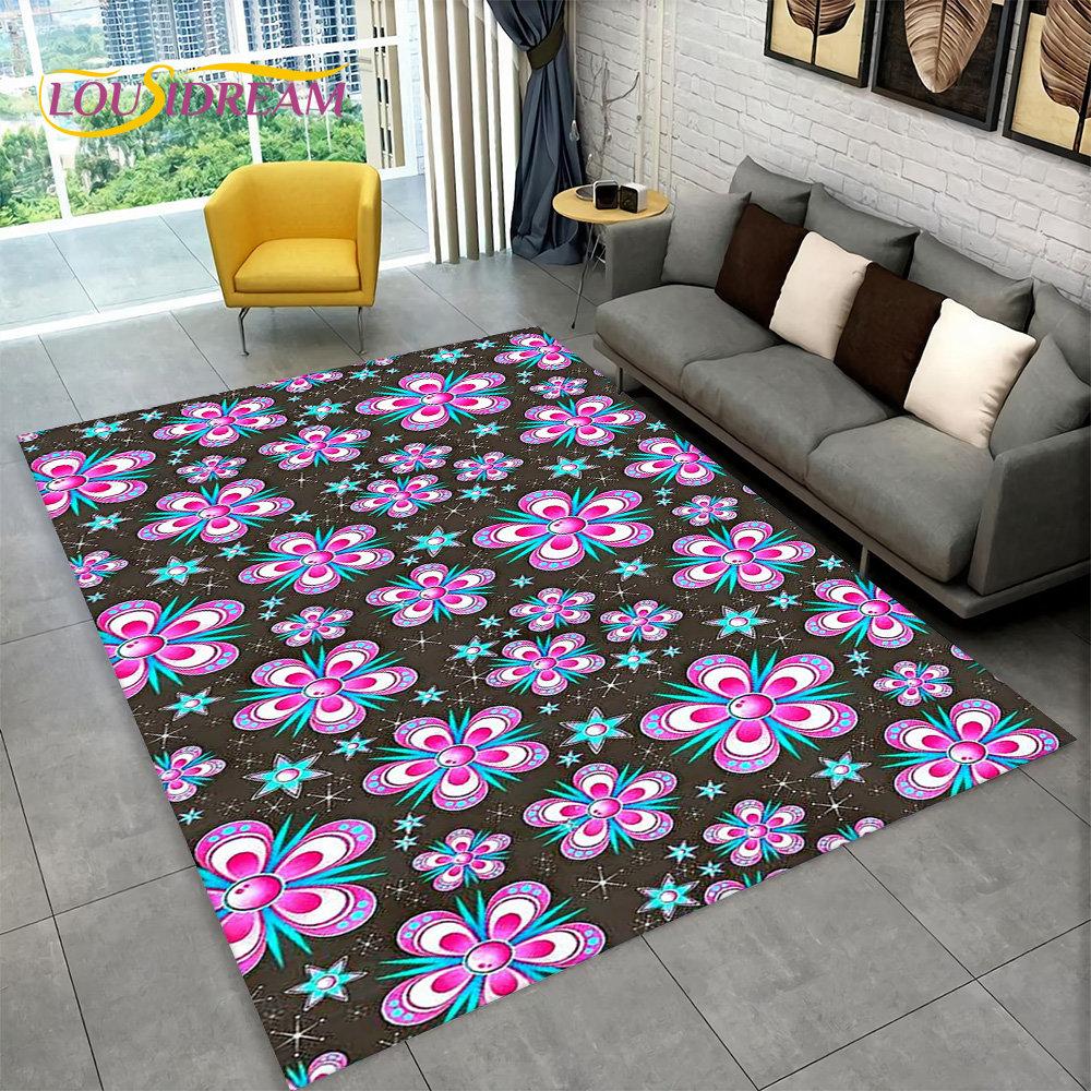 3D Nordic Luxury Flower Floral Area Rug Large, ковер для дома, гостиной, спальни, дивана, коврика для двери, декора, детские нескользящие коврики