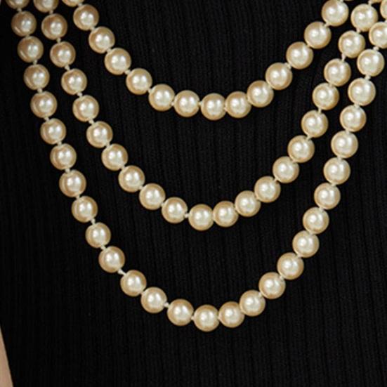 Элегантное женское ожерелье-свитер из искусственного жемчуга, двухслойное длинное ожерелье, простая универсальная цепочка для свитера