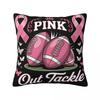 For Breast Cancer Support With Pink Ribbon Pillowcase Polyester Cushion Cover Decor Throw Pillow Case Cover Home Zipper 4040cm