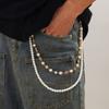 Zinc Zinc Zinc Alloy Pearl Waist Chain Gothic Pants Chain Cool Punk Belt Chain  Female