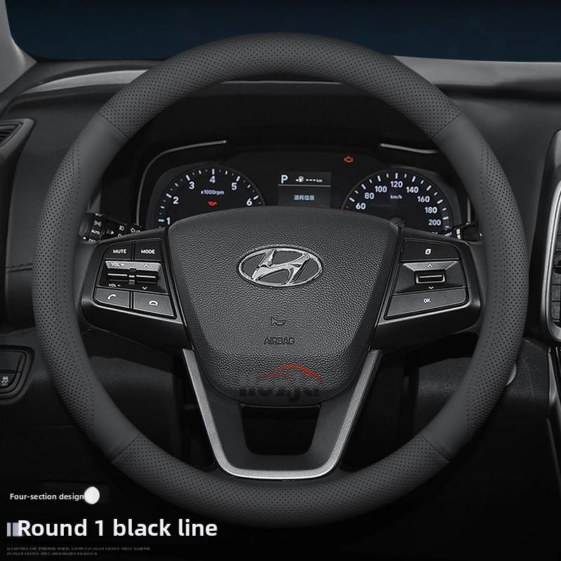 Кожаный чехол на руль автомобиля для Hyundai Tucson Kona Elantra Santa Fe Sonata Creta Palisade Ioniq 5 2022 2023 2024 2025 2026