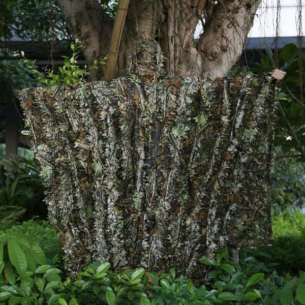 Маскировочный костюм-пончо для улицы, камуфляжный камуфляжный плащ с 3D листьями для военных, CS, охоты в джунглях, пейнтбола, страйкбола, фотографий дикой природы, Хэллоуина