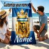 Custom Name Personalized AFA Print Beach Towel, for Trip Camping Beach Party Home Decor, Birthday Gift for Family & Friends