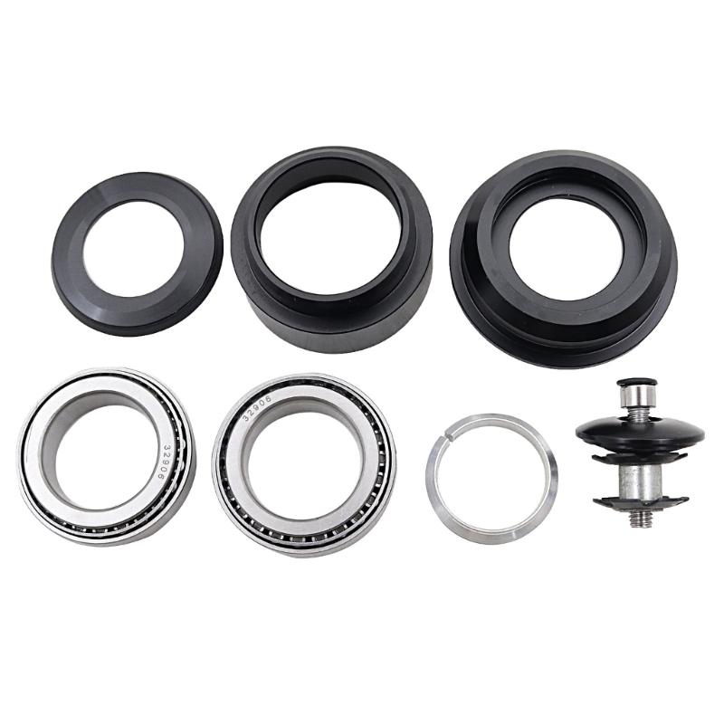 Motorcycle Steering Column Bearing Set, Steering Stem Repair Kit with Steel Bearing Pieces, Collar Components, and Support Hardware