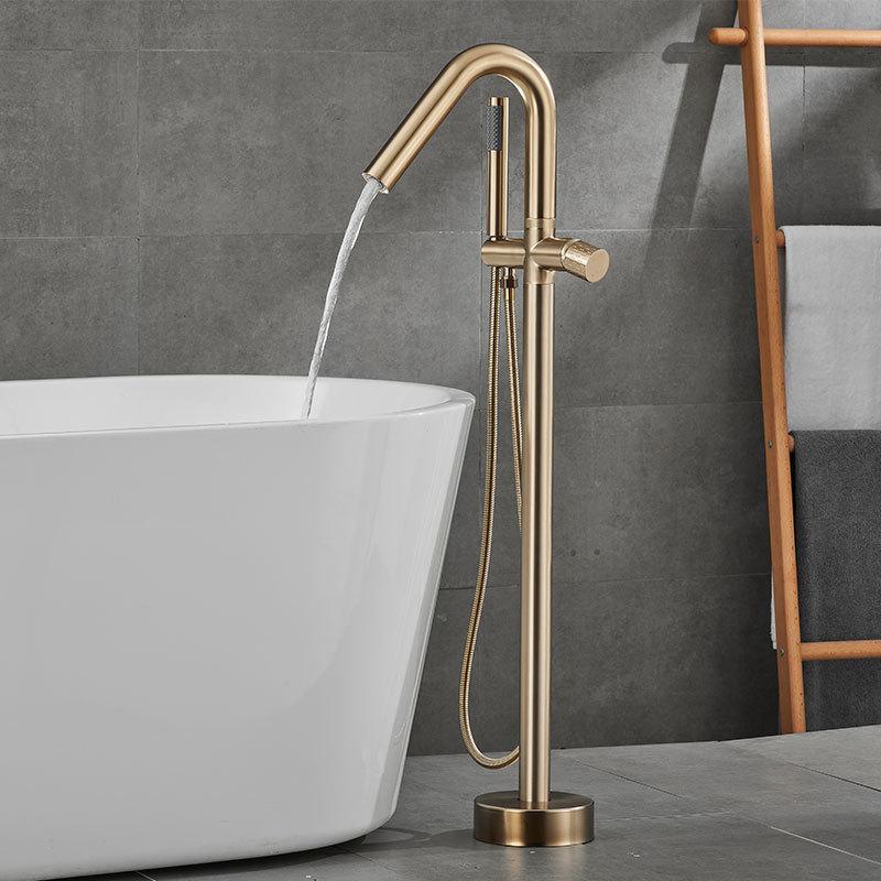 Tuqiu смеситель для ванны, набор для напольной ванны, смеситель для ванны с поворотом на 360 градусов и душевой лейкой, смеситель для ванны, душ, полностью из латуни