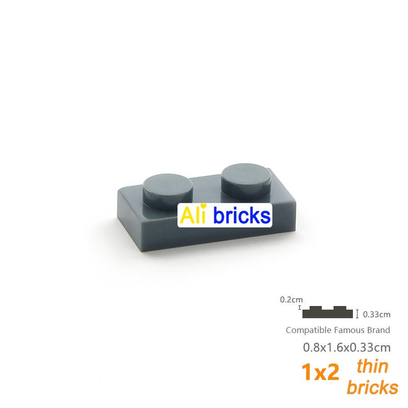 Нетоксичный 100 шт./лот Детали для сборки Moc Пластина 1x2 Совместимая с 3023 6225 Строительные блоки для поделок Частицы Детская развивающая игрушка-головоломка Подарок