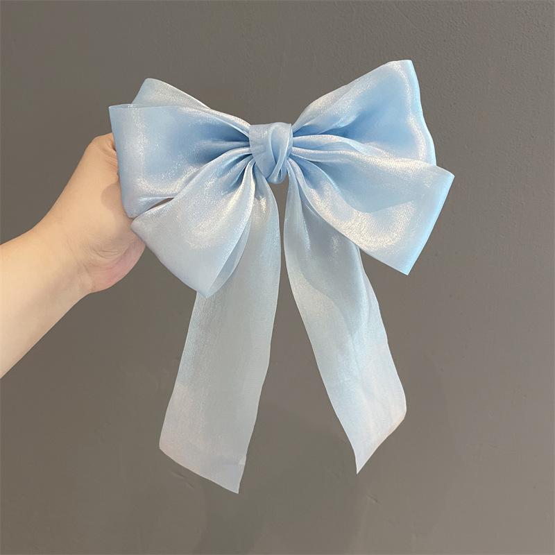 1pcs Kudzu gauze shiny bow Hairgrips For Women Girls Party Hair Accessories