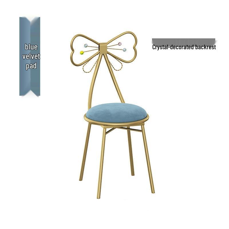 Принцесса Бабочка Стул для Макияжа со Съемной Спинкой - Идеально подходит для Маленьких Спален в Квартирах и Туалетных Зон