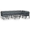 Maison Exclusive - Salon de jardin 9 pcs noir et gris résine tressée