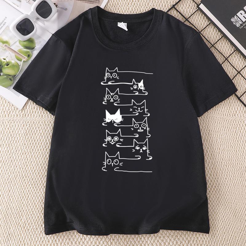 Funny Cats Graphic Tee Cat Lover TShirts Casual Cute Kitty Humor Top Pet Owner T Shirts Funny Cat Mom Dad Tee Unisex
