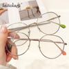 Fashion Korean Style Round Women Glasses Computer Frame Metal Anti Blue Light Spectacles Eyeglasses