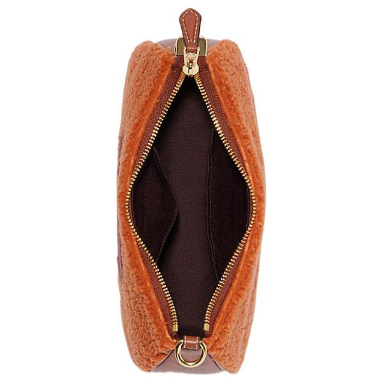 Coach Плюшевая сумка-тоут на молнии с логотипом Teri C Женские сумки Глубокий оранжевый CE557-IMNOA