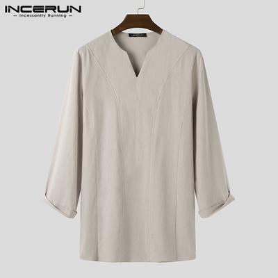 Средневековая мужская рубашка, топы с длинными рукавами, повседневная длинная рубашка Dashiki, консервативные марокеновые турецкие рубашки S-5XL