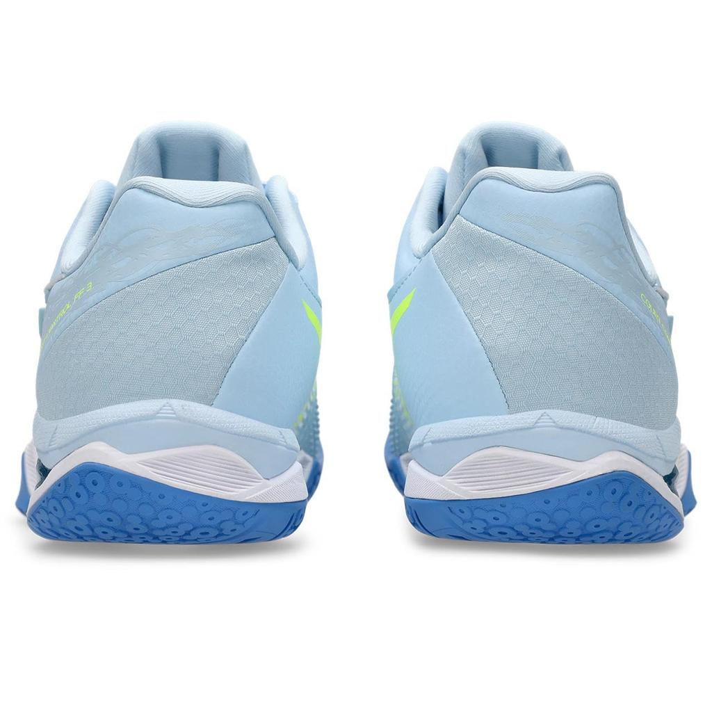 ASICS COURT CONTROL FF 3 Badminton Shoes Size 404 Size E (1072A089), Women's, (Light Blue/Safety Yellow), (Size 24.5 cm)