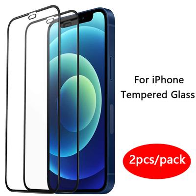 2 шт. полное покрытие защитное закаленное стекло для Apple iPhone 14 11 12 13 Pro Max XS XR 12 мини-защитная пленка для экрана iPhone 7 8 14 Plus стекло