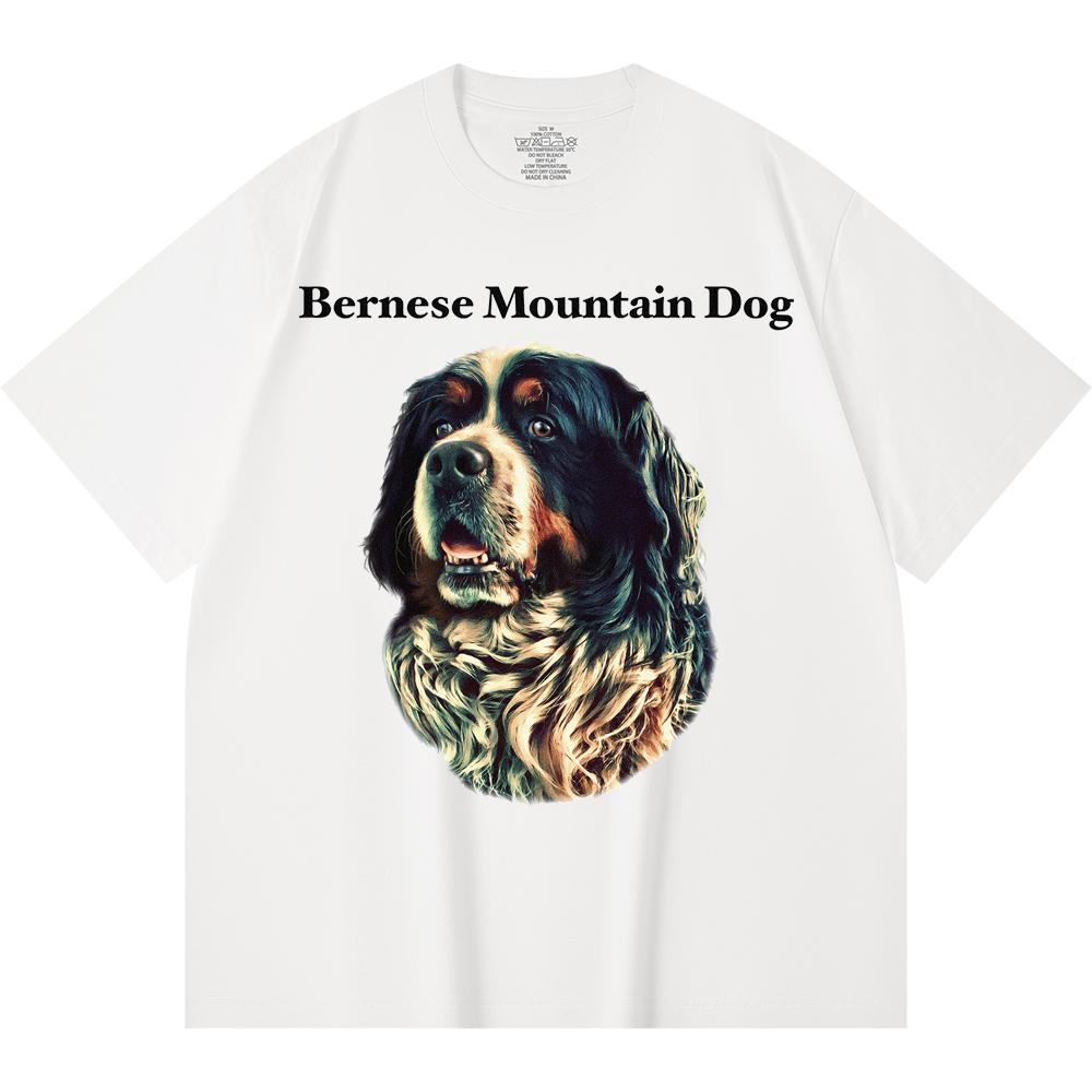 Футболка из 100% хлопка плотностью 230 г/м2 с принтом бернской горной собаки, забавная футболка из чесаного хлопка в стиле Харадзюку