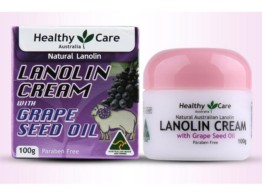 Australia Healthy Care Grape Seed & Lanolin Moisturizing Tone-Up Cream, Non-Greasy, 100g