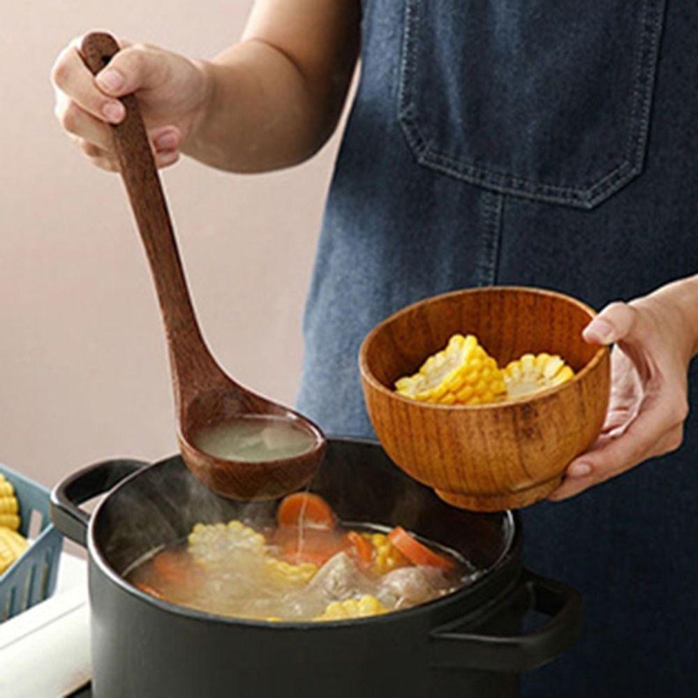 4-8pcs Wooden Kitchen Utensils Set Natural Material Kitchen Shovel Set Cooking Spoon  Salad