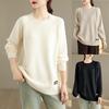 Dimanaf 2025 Autumn Winter Sweater Pullovers Tops  Women Casual Solid Cotton Knitted Tees Shirts Long Sleeve