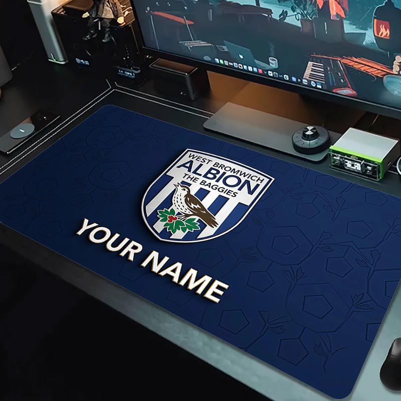 Custom Name West Bromwich Albion Print  Cushion Non-slip Laptop Tablet Big Mousepad XXL Mat Mini PC Playmat With Lock edge