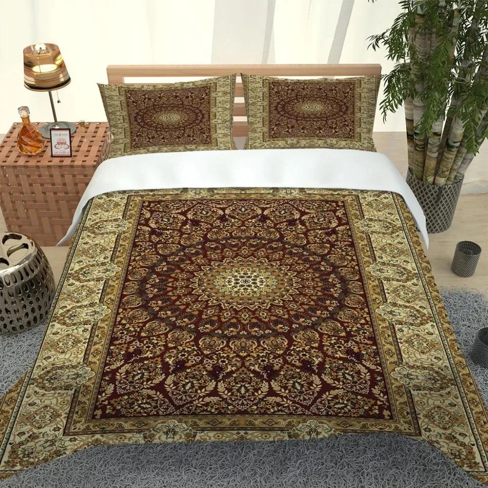 3D Angel Bedding Set Golden Luxury Bedclothes European Pattern Duvet Cover Retro Chain Comforter Cover 3 Piece For Girls Boys