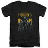 Justice League Movie Stand Up To Evil Mens Slim Fit V-Neck T Shirt Black
