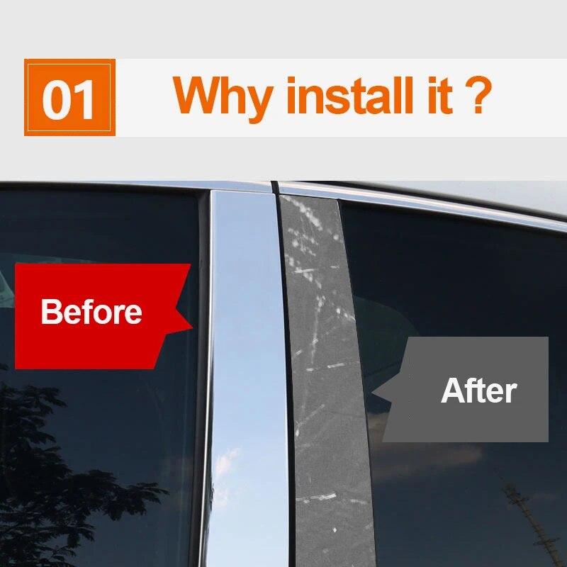 For Honda Crv CR-V 2017 2018 2022 Stainless Steel Car Window Pillar Post Cover Strip Trim Stickers Accessories