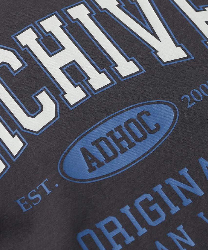 ADHOC Men'S Lettering Artwork T-Shirt (Dk-Grey) (Hc6St46)
