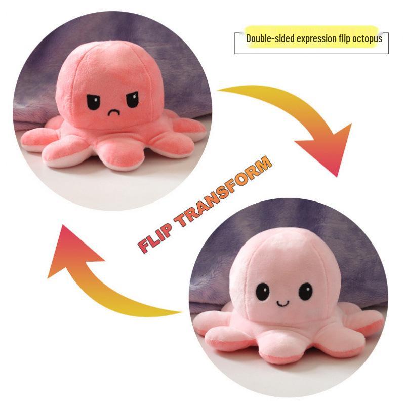 Reversible Double-Sided Octopus Plush Toy