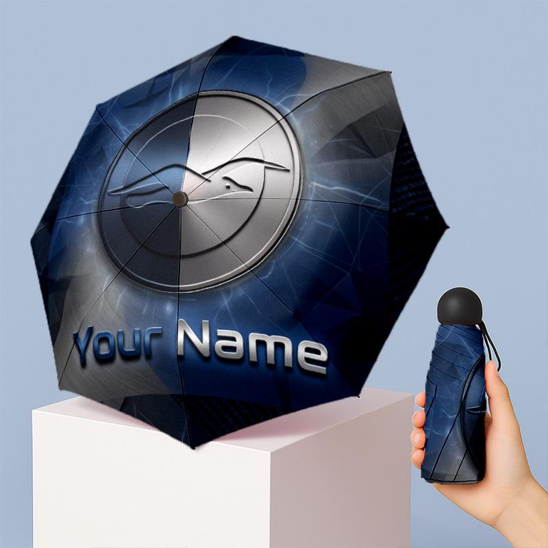 Brighton & Hove Albion Football Manual Five Fold 8 Rib Umbrella Support Custom Text, Lightweight Travel Umbrella