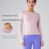 Женская спортивная футболка с длинным рукавом и круглым вырезом - облегающая, дышащая, модная, для фитнеса и йоги